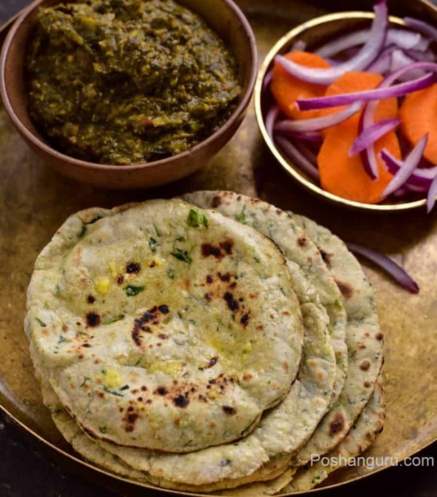 green amaranth flatbread